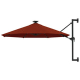 Wandparasol met LED's 300 cm terracottakleurig - AllerleiShop