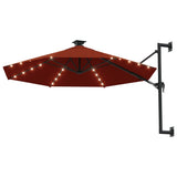 Wandparasol met LED's 300 cm terracottakleurig - AllerleiShop