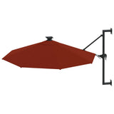 Wandparasol met LED's 300 cm terracottakleurig - AllerleiShop