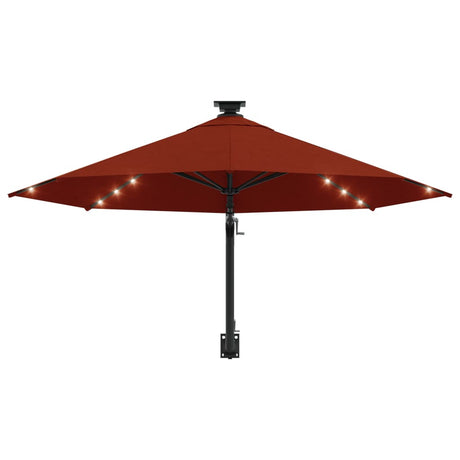 Wandparasol met LED's 300 cm terracottakleurig - AllerleiShop