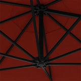 Wandparasol met LED's 300 cm terracottakleurig - AllerleiShop