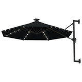 Wandparasol met LED's 300 cm zwart - AllerleiShop