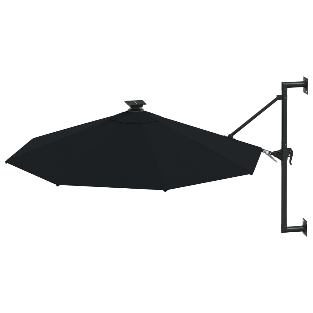 Wandparasol met LED's 300 cm zwart - AllerleiShop