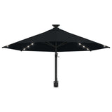 Wandparasol met LED's 300 cm zwart - AllerleiShop