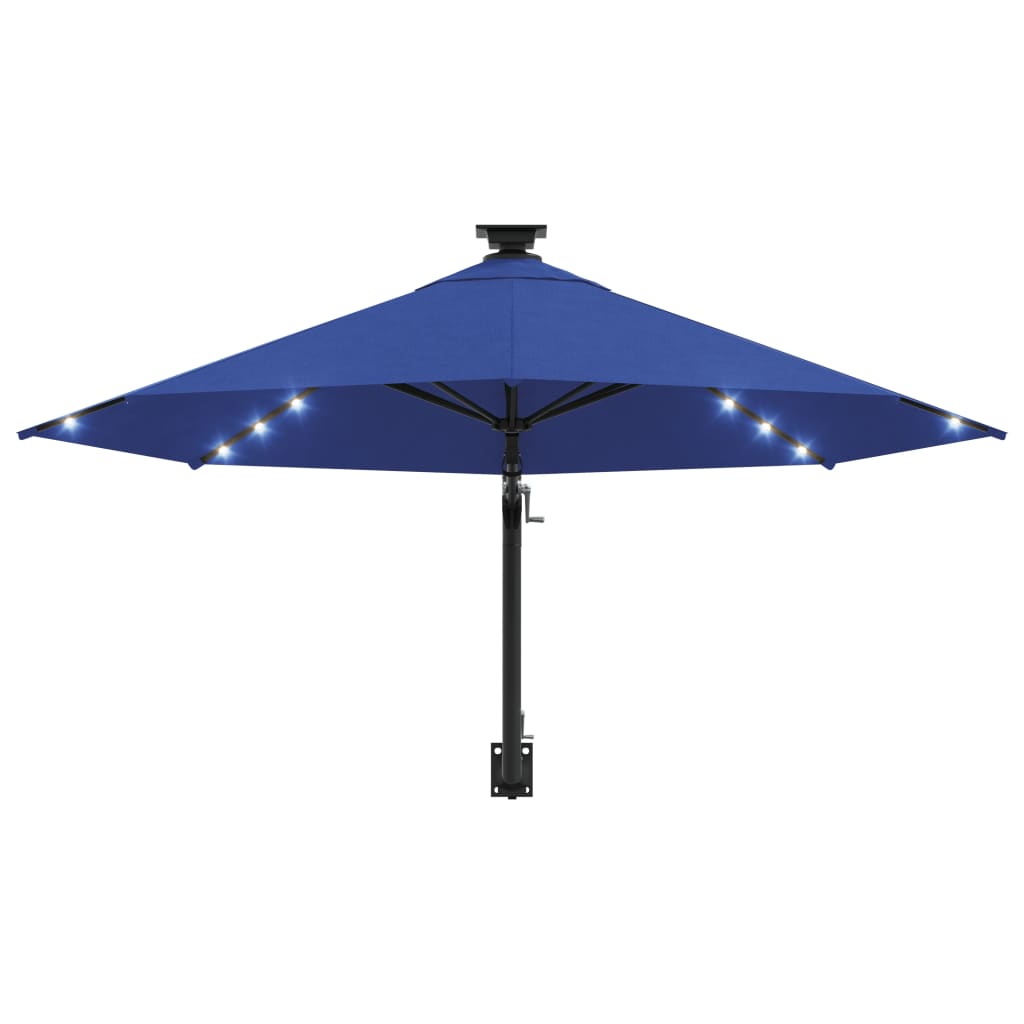 Wandparasol met LED's 300 cm blauw - AllerleiShop