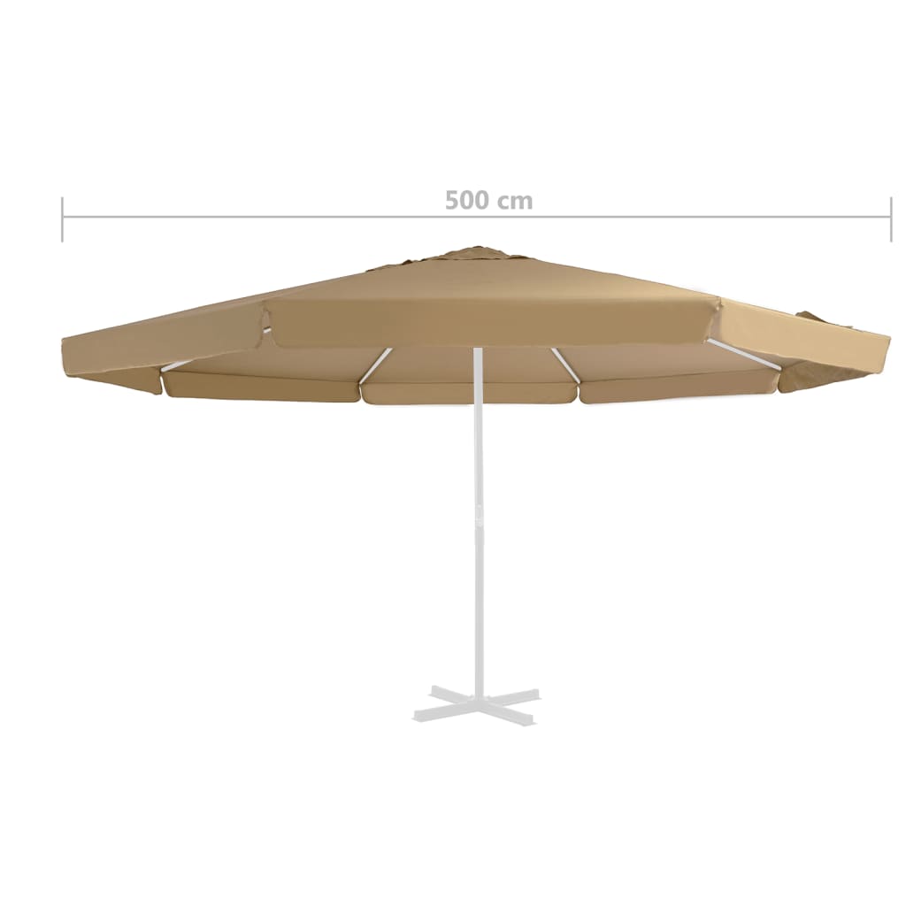 Vervangingsdoek voor parasol 500 cm taupe - AllerleiShop