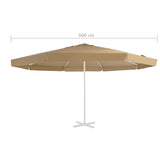Vervangingsdoek voor parasol 500 cm taupe - AllerleiShop