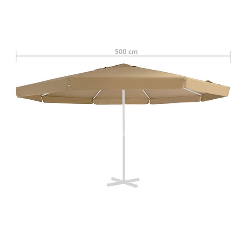 Vervangingsdoek voor parasol 500 cm taupe - AllerleiShop