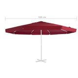 Vervangingsdoek voor parasol 500 cm bordeauxrood - AllerleiShop
