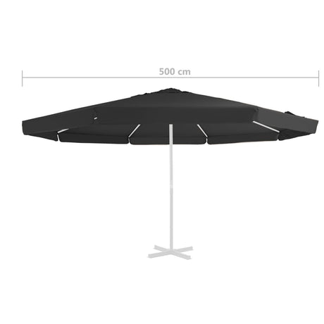 Vervangingsdoek voor parasol 500 cm zwart - AllerleiShop
