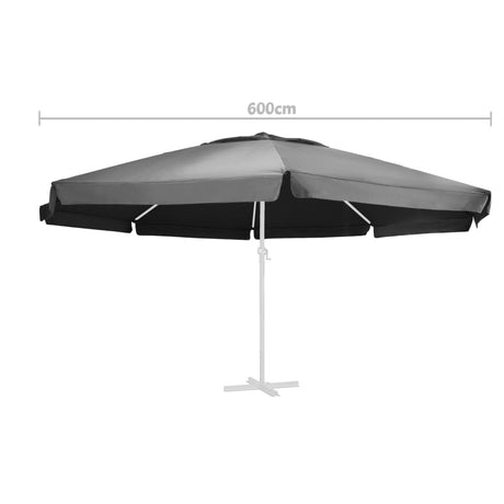Vervangingsdoek voor parasol 600 cm antracietkleurig - AllerleiShop