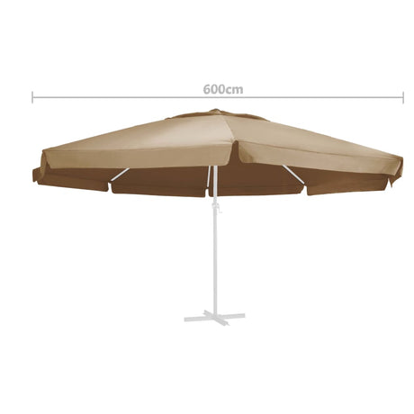 Vervangingsdoek voor parasol 600 cm taupe - AllerleiShop