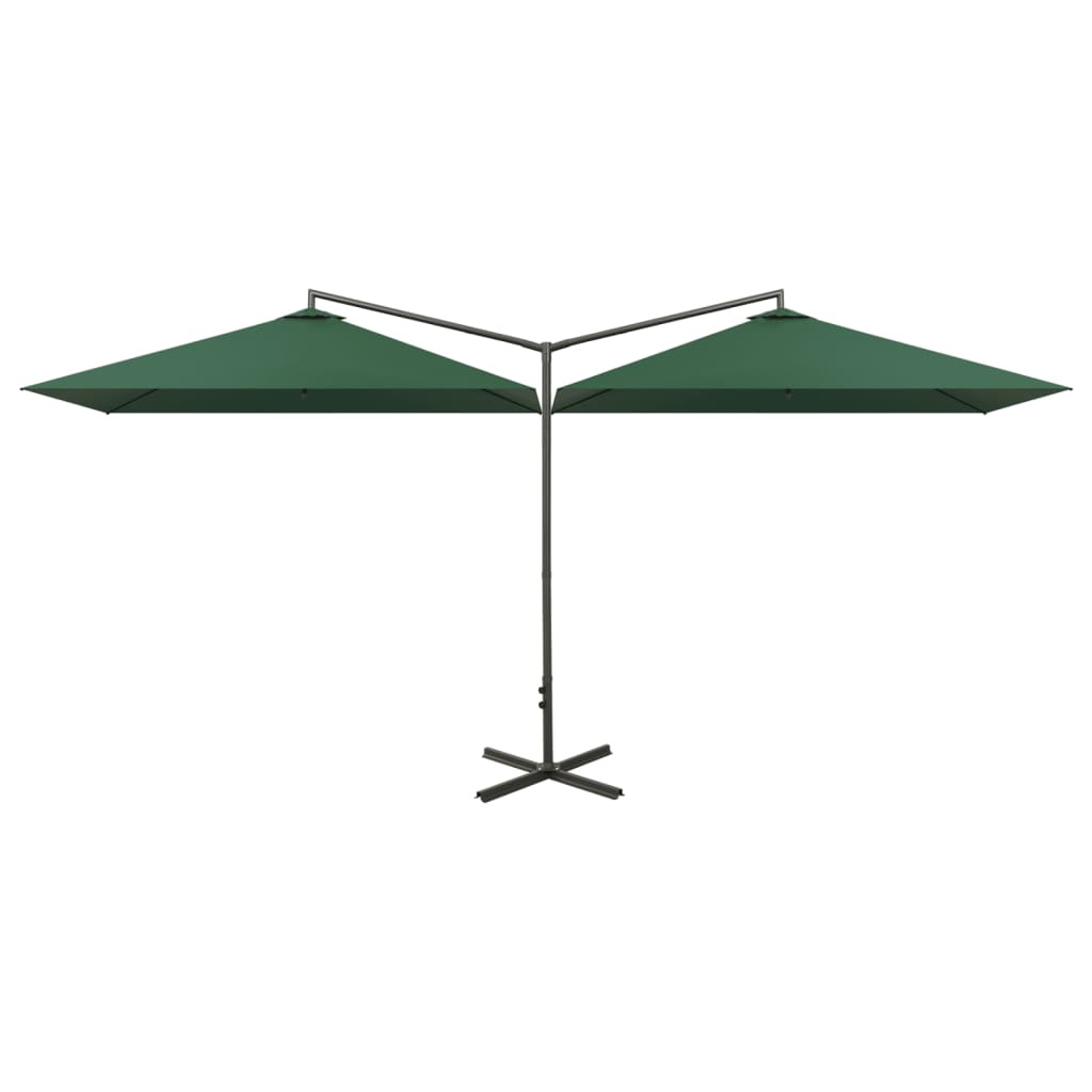 Parasol dubbel met stalen paal 600x300 cm groen - AllerleiShop