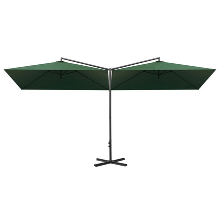 Parasol dubbel met stalen paal 600x300 cm groen - AllerleiShop