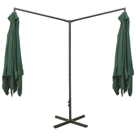 Parasol dubbel met stalen paal 600x300 cm groen - AllerleiShop