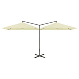 Parasol dubbel met stalen paal 600x300 cm zandkleurig - AllerleiShop