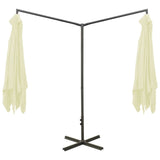 Parasol dubbel met stalen paal 600x300 cm zandkleurig - AllerleiShop