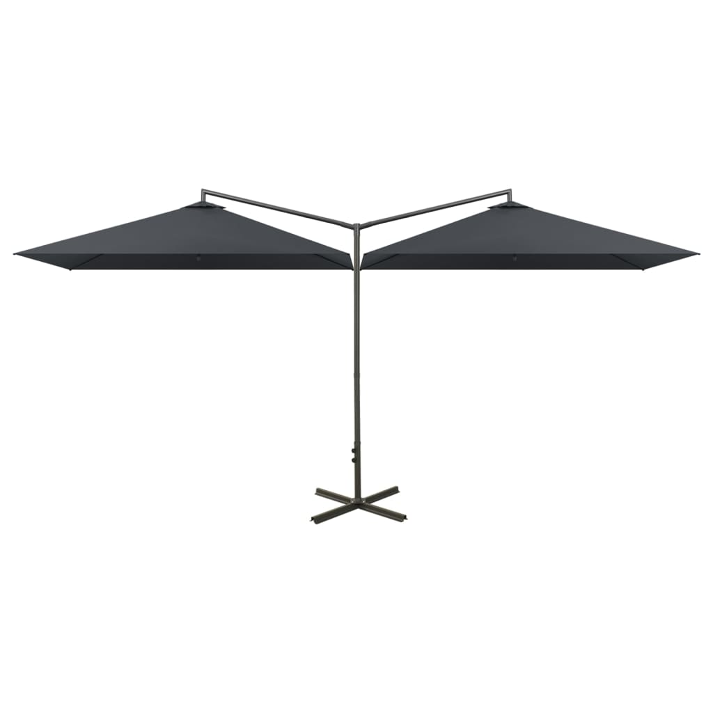 Parasol dubbel met stalen paal 600x300 cm antracietkleurig - AllerleiShop