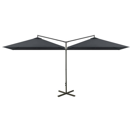 Parasol dubbel met stalen paal 600x300 cm antracietkleurig - AllerleiShop