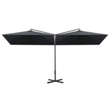 Parasol dubbel met stalen paal 600x300 cm antracietkleurig - AllerleiShop