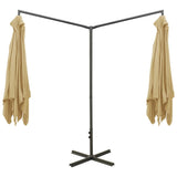 Parasol dubbel met stalen paal 600x300 cm taupe - AllerleiShop