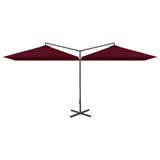 Parasol dubbel met stalen paal 600x300 cm bordeauxrood - AllerleiShop