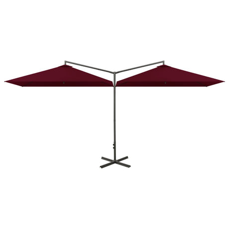 Parasol dubbel met stalen paal 600x300 cm bordeauxrood - AllerleiShop