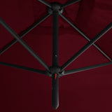 Parasol dubbel met stalen paal 600x300 cm bordeauxrood - AllerleiShop