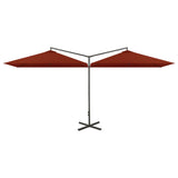 Parasol dubbel met stalen paal 600x300 cm terracottakleurig - AllerleiShop