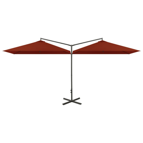 Parasol dubbel met stalen paal 600x300 cm terracottakleurig - AllerleiShop