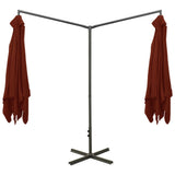 Parasol dubbel met stalen paal 600x300 cm terracottakleurig - AllerleiShop