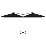 Parasol dubbel met stalen paal 600x300 cm zwart - AllerleiShop