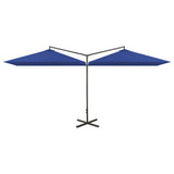 Parasol dubbel met stalen paal 600x300 cm azuurblauw - AllerleiShop