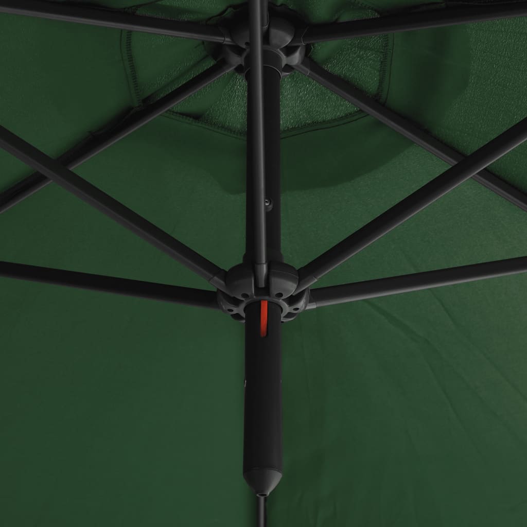 Parasol dubbel met stalen paal 600 cm groen - AllerleiShop