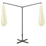 Parasol dubbel met stalen paal 600 cm zandkleurig - AllerleiShop