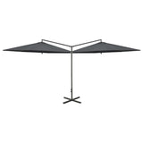 Parasol dubbel met stalen paal 600 cm antracietkleurig - AllerleiShop