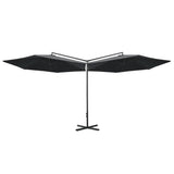 Parasol dubbel met stalen paal 600 cm antracietkleurig - AllerleiShop