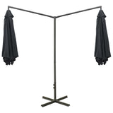 Parasol dubbel met stalen paal 600 cm antracietkleurig - AllerleiShop