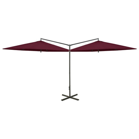 Parasol dubbel met stalen paal 600 cm bordeauxrood - AllerleiShop