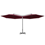 Parasol dubbel met stalen paal 600 cm bordeauxrood - AllerleiShop