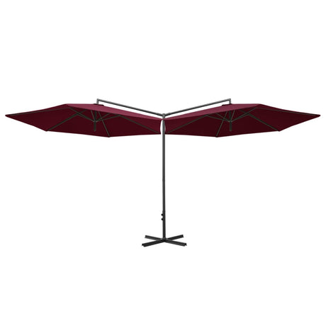 Parasol dubbel met stalen paal 600 cm bordeauxrood - AllerleiShop