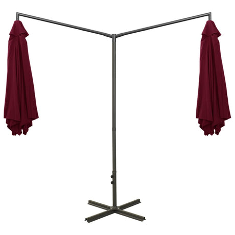 Parasol dubbel met stalen paal 600 cm bordeauxrood - AllerleiShop