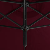 Parasol dubbel met stalen paal 600 cm bordeauxrood - AllerleiShop