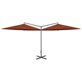 Parasol dubbel met stalen paal 600 cm terracottakleurig - AllerleiShop