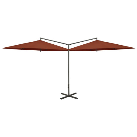 Parasol dubbel met stalen paal 600 cm terracottakleurig - AllerleiShop