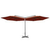 Parasol dubbel met stalen paal 600 cm terracottakleurig - AllerleiShop