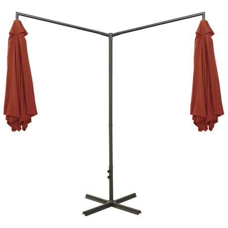 Parasol dubbel met stalen paal 600 cm terracottakleurig - AllerleiShop