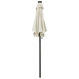 Parasol met LED-verlichting 200x211 cm aluminium zandkleurig