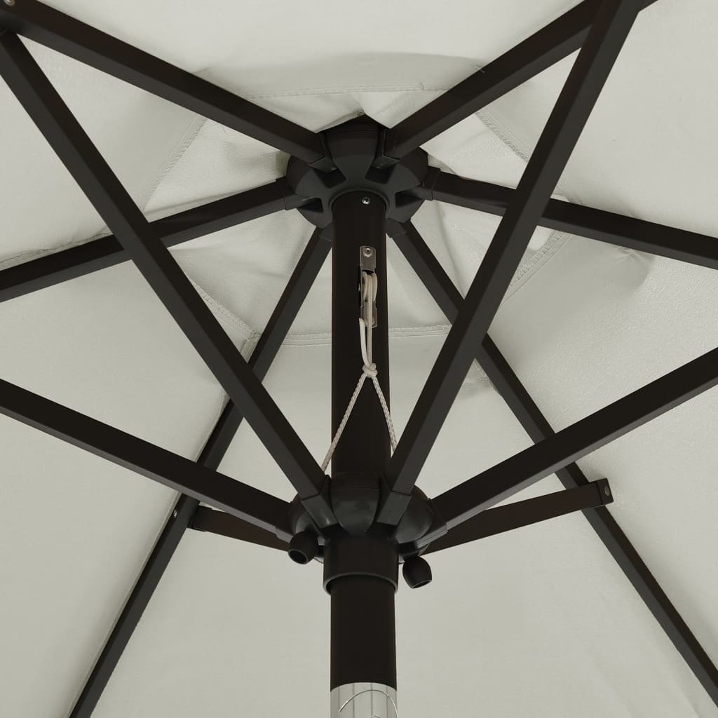 Parasol met LED-verlichting 200x211 cm aluminium zandkleurig