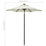 Parasol met LED-verlichting 200x211 cm aluminium zandkleurig